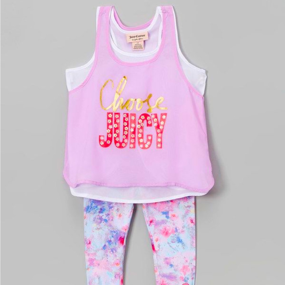 Choose JUICY Girls Racerback Purple Layered Tank 4T